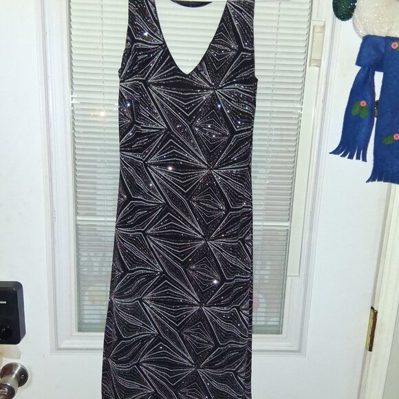Cloth & People Black/Silver Glitter Dress Medium Bodycon party Dress - Picture 4 of 8